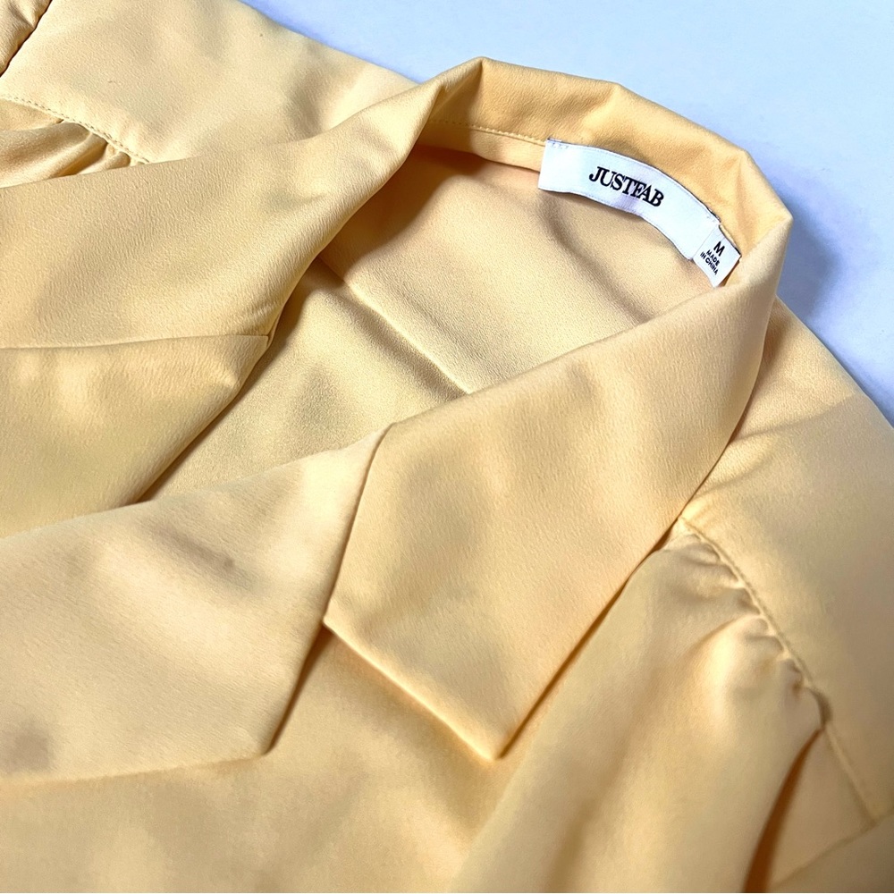 Just Fab Yellow Double Breasted Shirt